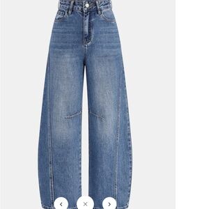 Denim Curved-Leg Jeans